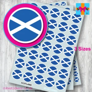 Scotland ROUND flag stickers 3 sizes