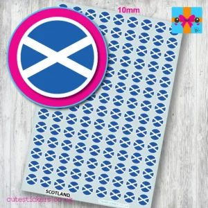 Scotland Scottish ROUND flag stickers 10mm