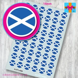 Scotland Scottish ROUND flag stickers 15mm