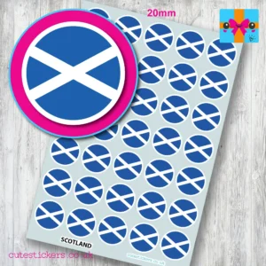 Scotland Scottish ROUND flag stickers 20mm