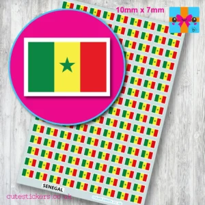 Senegal flag stickers 10mm