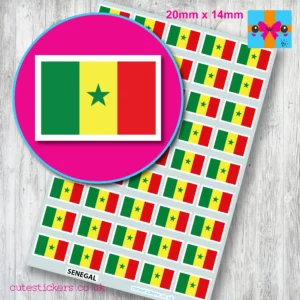 Senegal flag stickers 20mm