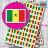 Senegal flag stickers 3 sizes