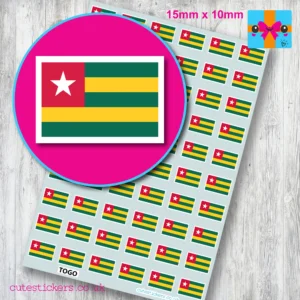 Togo flag stickers 15mm
