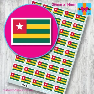 Togo flag stickers 20mm