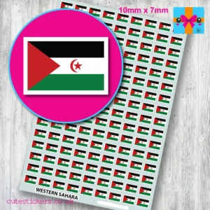 Western Sahara flag stickers 10mm