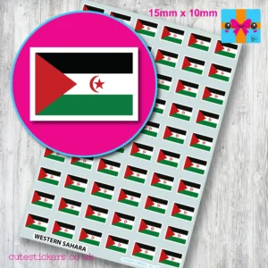 Western Sahara flag stickers 15mm