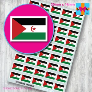 Western Sahara flag stickers 20mm