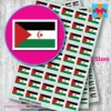 Western Sahara flag stickers 3 sizes
