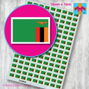 Zambia flag stickers 10mm