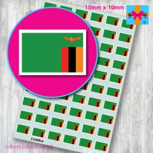 Zambia flag stickers 15mm