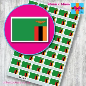 Zambia flag stickers 20mm