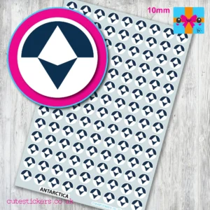 Antarctica ROUND flag stickers 10mm
