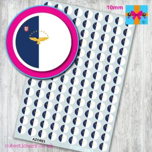 Azores ROUND flag stickers 10mm