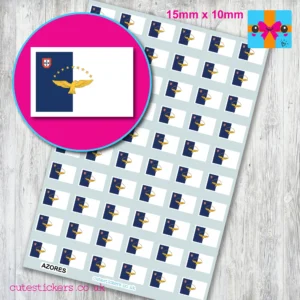 Azores flag stickers 15mm
