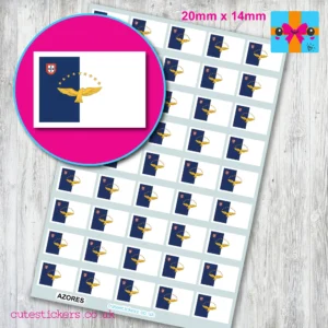 Azores flag stickers 20mm