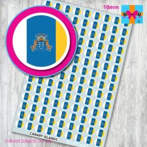 Canary Islands ROUND flag stickers 10mm