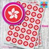 Hong Kong ROUND Flag stickers 3 sizes