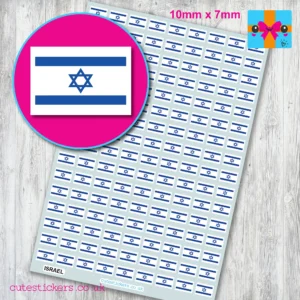 Israel Flag Stickers 10mm