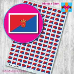 Lanzarote flag stickers 10mm