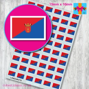 Lanzarote flag stickers 15mm