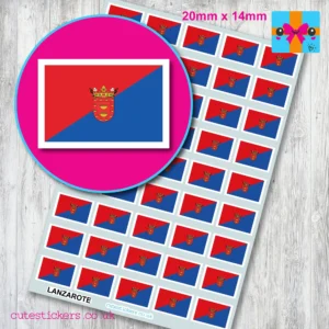Lanzarote flag stickers 20mm