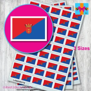 Lanzarote flag stickers 3 sizes