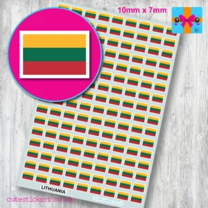Lithuania Flag stickers 10mm