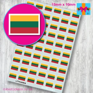 Lithuania Flag stickers 15mm