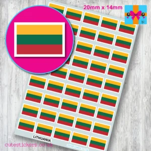 Lithuania Flag stickers 20mm