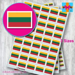 Lithuania Flag stickers 3 sizes