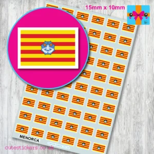 Menorca flag stickers 15mm