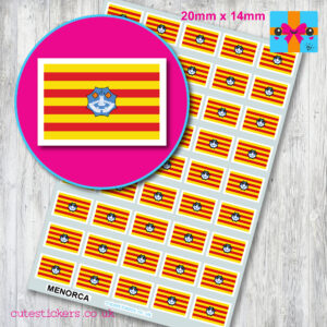 Menorca flag stickers 20mm