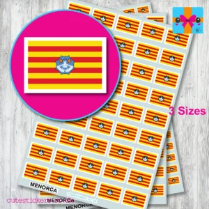 Menorca flag stickers 3 sizes