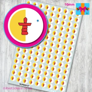 Nunavut ROUND flag stickers 10mm