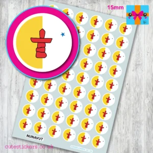 Nunavut ROUND flag stickers 15mm