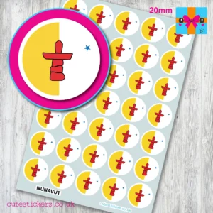 Nunavut ROUND flag stickers 20mm
