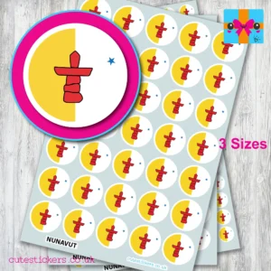 Nunavut ROUND flag stickers 3 stickers