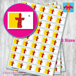 Nunavut flag stickers 3 sizes