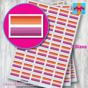 Sunset Lesbian flag stickers 3 sizes