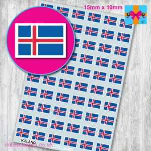 Iceland Flag Stickers 15mm