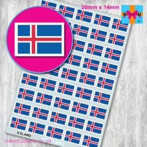 Iceland Flag Stickers 20mm