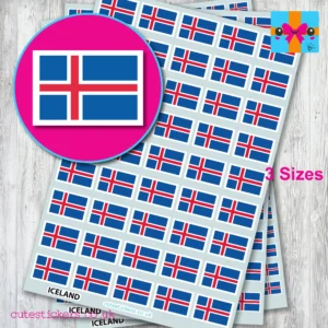 Iceland Flag Stickers 3 sizes
