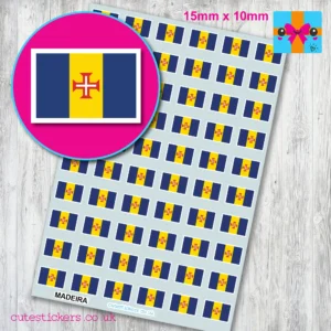 Madeira flag stickers 15mm
