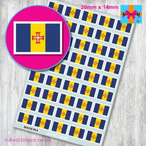 Madeira flag stickers 20mm