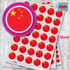 ROUND China Chinese Flag Stickers 3 sizes