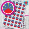 ROUND Reunion Flag Stickers 3sizes