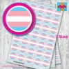 ROUND Transgender flag stickers 3 sizes