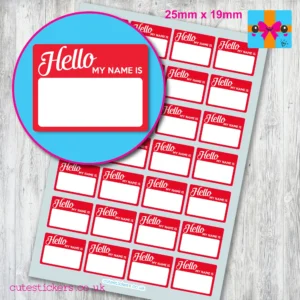 hello my name is stickers 25 x 19mm