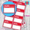 hello my name is stickers 3 sizes